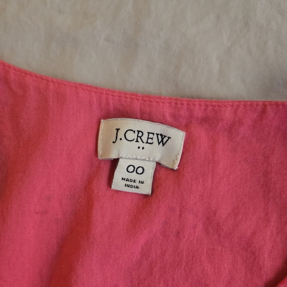 J. Crew Vibrant Pink Eyelet Tiered Skirt Vneck Ruffle Sleeveless Midi Dress - Picture 2 of 12